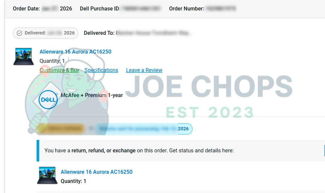 Dell Order Success